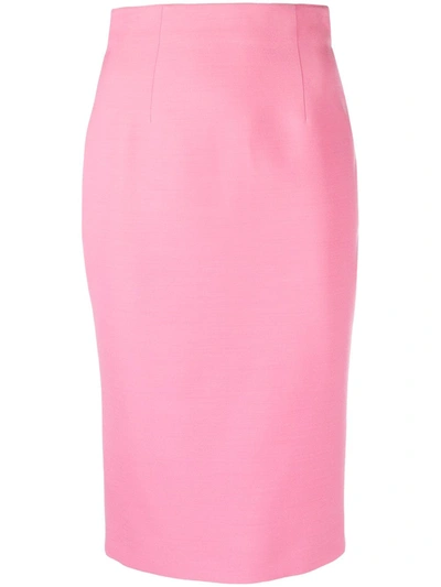 Shop Alexander Mcqueen High-waist Pencil Skirt In Pink