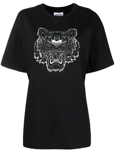 Shop Kenzo Tiger-print T-shirt In Black