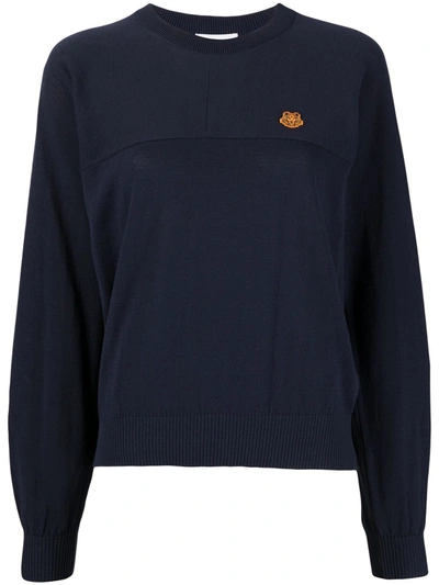 Shop Kenzo Appliqué Cotton Sweatshirt In Blue