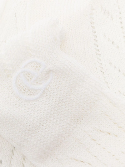 Shop Gucci Interlocking G Open-knit Socks In White