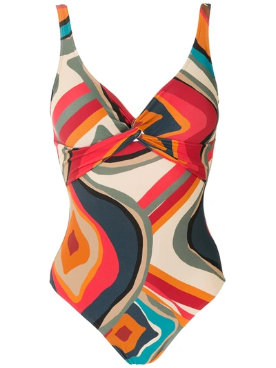Shop Lygia & Nanny Adriana Printed Swimsuit In Multicolour