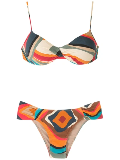 Shop Lygia & Nanny Vitoria Printed Bikini Set In Multicolour