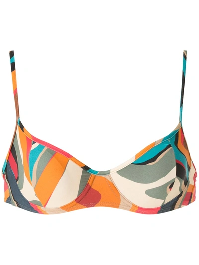 Shop Lygia & Nanny Fiji Printed Bikini Top In Multicolour
