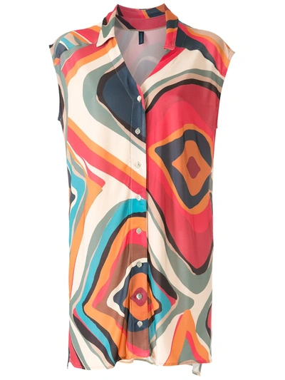 Shop Lygia & Nanny Jamile Printed Shirt Dress In Multicolour