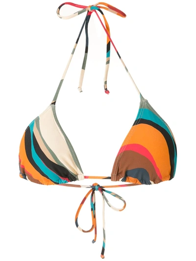 Shop Lygia & Nanny Liso Printed Bikini Top In Multicolour