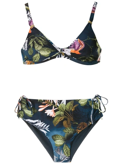 Shop Lygia & Nanny Marcela Print Bikini Set In Blue
