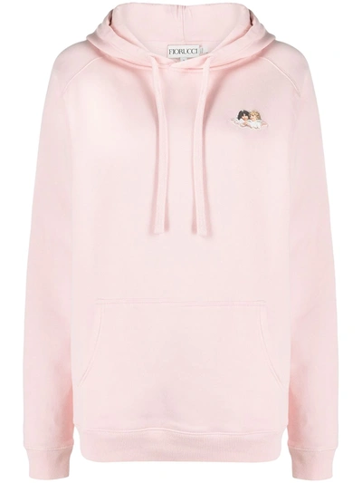 Shop Fiorucci Icon Angels Drawstring Hoodie In Pink