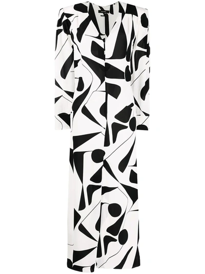 Shop Isabel Marant Abstract-print Silk Dress In White