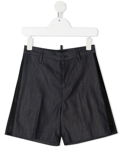 Shop Dsquared2 Smart Cotton Shorts In Blue