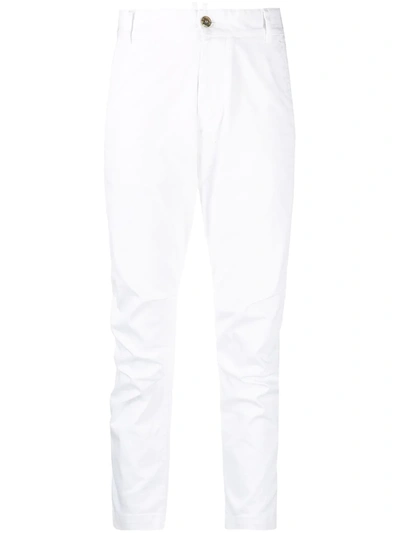 Shop Dsquared2 Cropped Tapered Chino Trousers In White