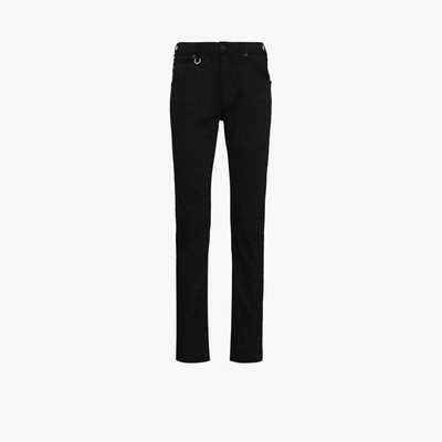 Shop Paige Lennox Croc Effect Slim Leg Jeans In Black