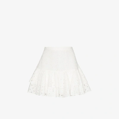 Shop Charo Ruiz White Natalie Broderie Anglaise Mini Skirt