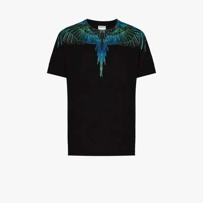 Shop Marcelo Burlon County Of Milan Wings Print Cotton T-shirt In Black