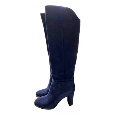 Pre-owned Jimmy Choo Madalie Boots In Blue