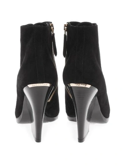 Shop Burberry Virginia Suede Ankle Boots In Black