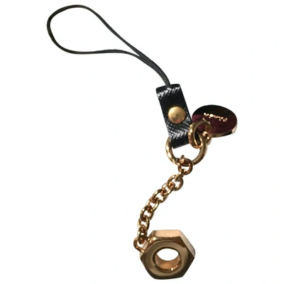 Pre-owned Prada Leather Phone Charm In Gold