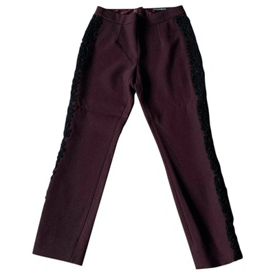 Pre-owned Dolce & Gabbana Wool Carot Pants In Burgundy