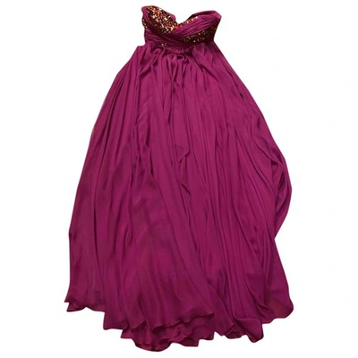 Pre-owned Marchesa Silk Maxi Dress In Pink