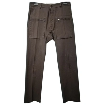 Pre-owned Rick Owens Brown Cotton Trousers