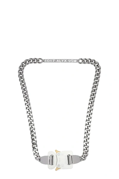 Shop Alyx Buckle Necklace In Argento