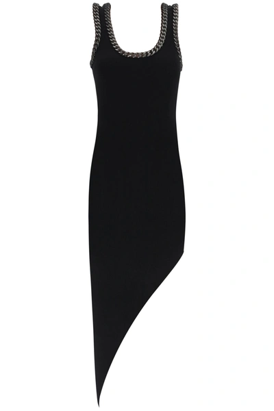 Shop Alexander Wang Asymmetrical Dress With Chain In Black (black)