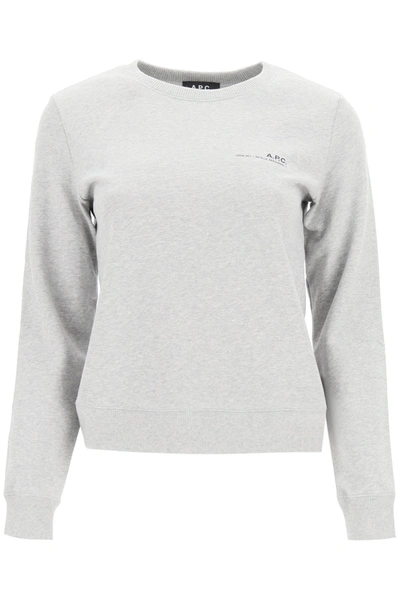 Shop Apc Item 001 Sweatshirt With Logo In Gris Chine Clair (grey)