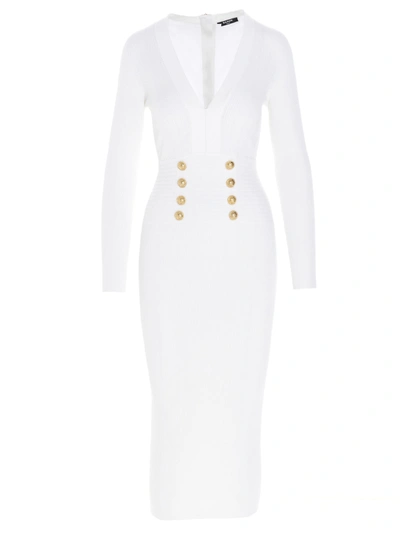 Shop Balmain Dress In White