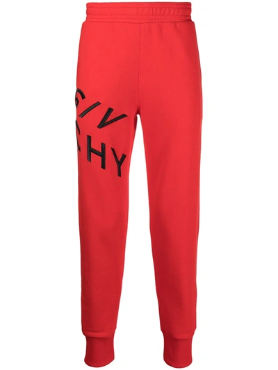 Givenchy Red Embroidered Refracted Lounge Pants In Red