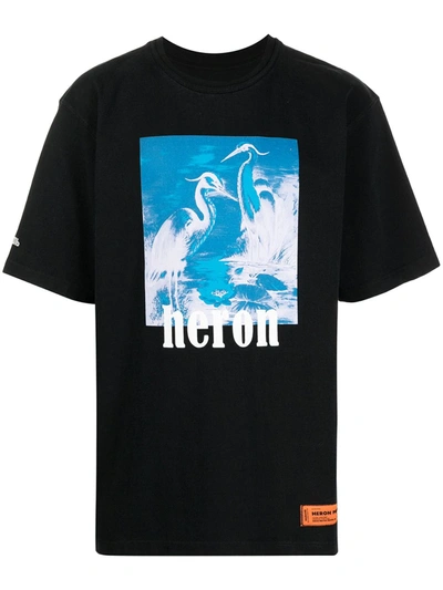 Shop Heron Preston Logo Patch Cotton T-shirt In Black