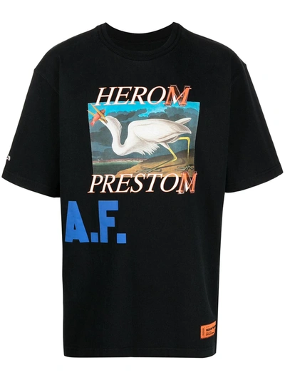 Heron Preston Logo Print Short-sleeved T-shirt In Black | ModeSens