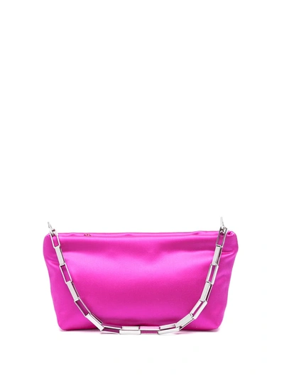 Shop Attico Satin Clutch Bag In Pink