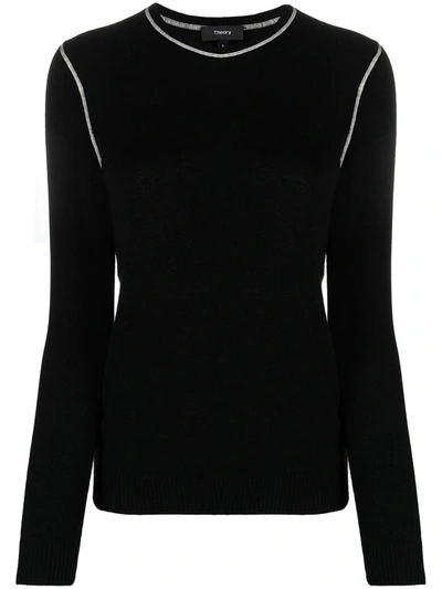 Shop Theory Fine-knit Cashmere Jumper In Black
