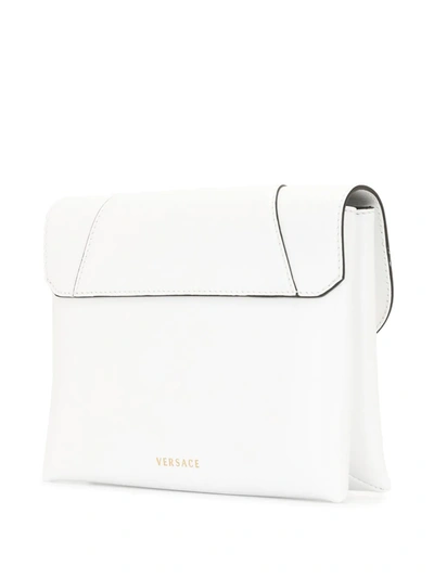 Shop Versace Virtus Clutch Bag In White