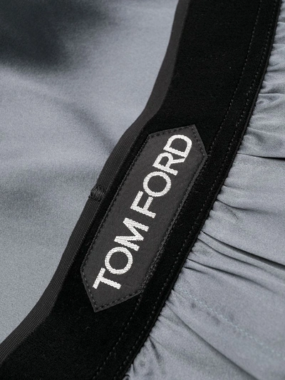 Shop Tom Ford Logo-waistband Silk-blend Boxer Shorts In Grey