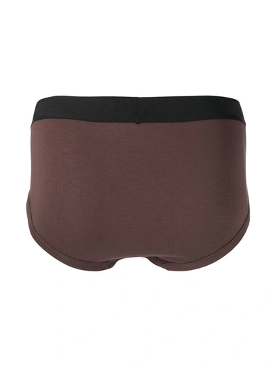Tom Ford Logo-waistband Boxers In Brown