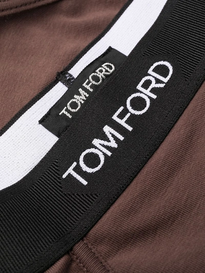 Shop Tom Ford Logo-waistband Boxers In Brown