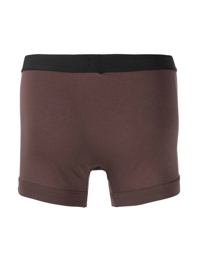 Tom Ford Logo-waistband Cotton Boxers In Brown