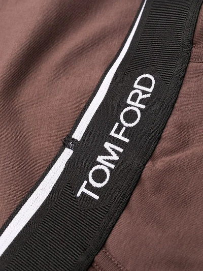 Tom Ford Logo-waistband Cotton Boxers In Brown