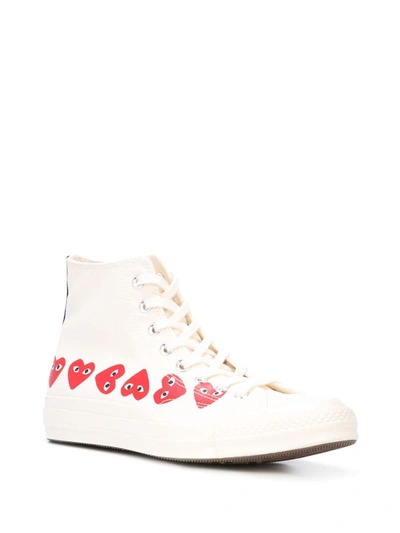 Shop Comme Des Garçons Play Chuck Taylor Sneakers In White