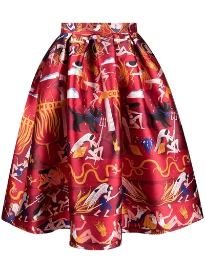 Shop Alessandro Enriquez Graphic-print A-line Skirt In Multicolor