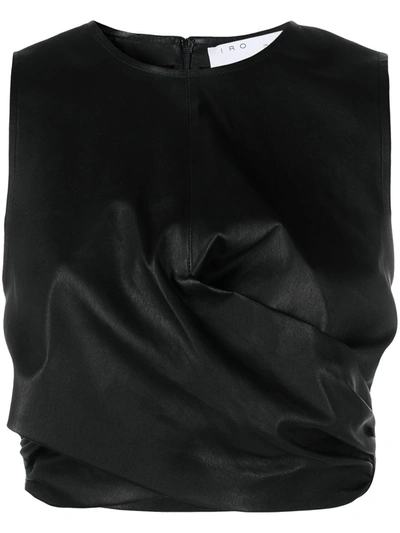 Shop Iro Isonor Leather Top In Black