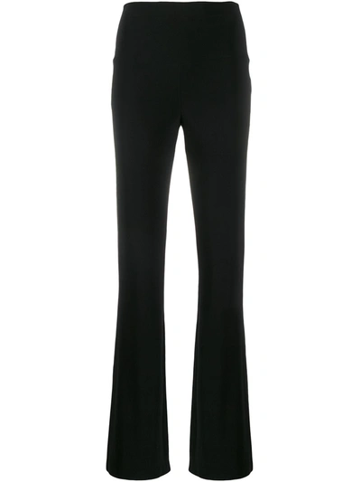 Shop Norma Kamali High Waisted Straight-leg Trousers In Black