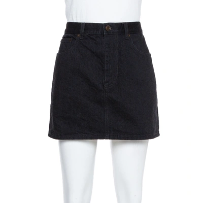 Pre-owned Saint Laurent Black Denim Mini Skirt M