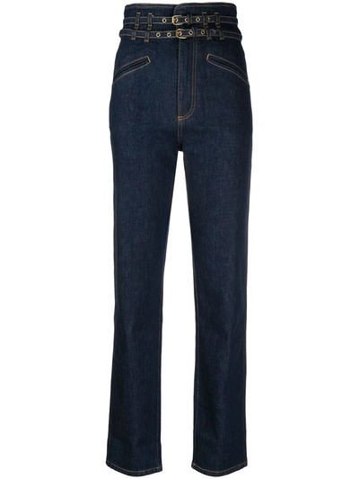 Shop Philosophy Di Lorenzo Serafini Belted Straight-leg Jeans In Blue
