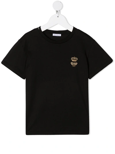 Shop Dolce & Gabbana Logo Print Short-sleeved T-shirt In Black