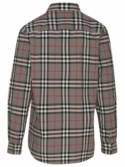 Shop Burberry Camicia Caxton Grigia In Grey