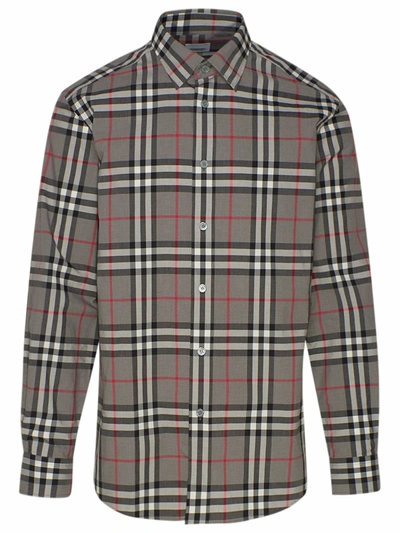 Shop Burberry Camicia Caxton Grigia In Grey