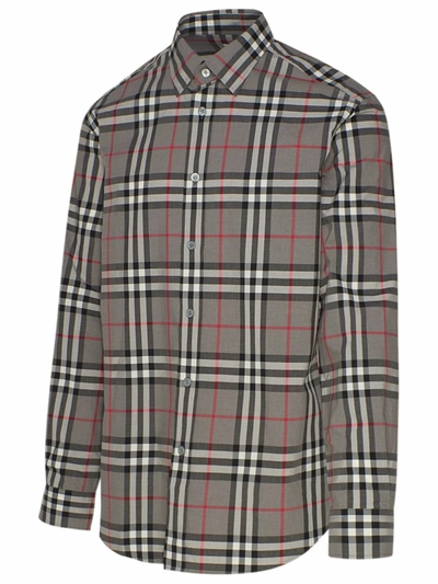 Shop Burberry Camicia Caxton Grigia In Grey