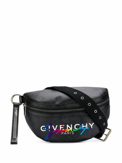 Shop Givenchy Men's Black Cotton Belt Bag