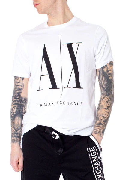 Shop Armani Exchange Men's White Cotton T-shirt